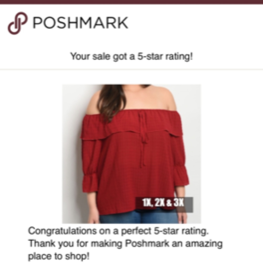 LAST 2! Girly & Flirty off shoulder red top - Picture 3 of 3